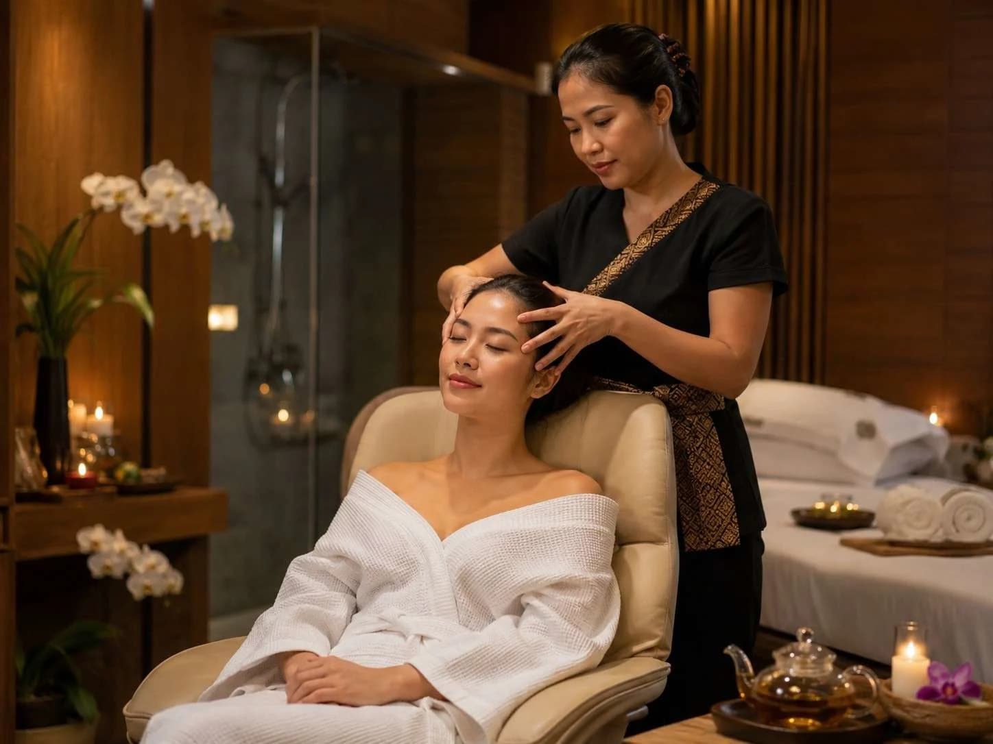 Head massage in Gulshan Dhaka private spa room