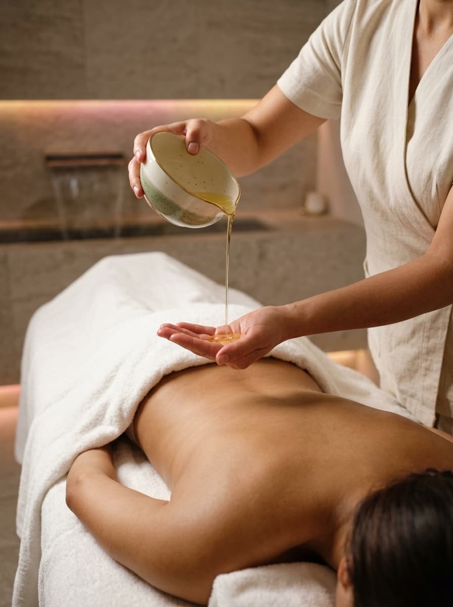 aroma oil massage Banani essential oil setup