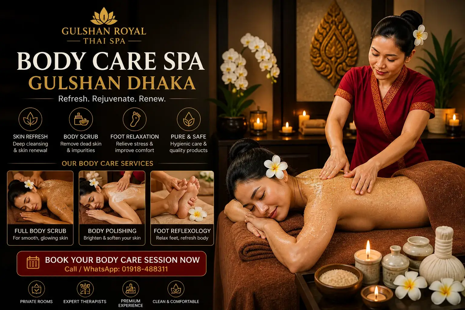 body care spa gulshan dhaka private spa room Gulshan Royal Thai Spa
