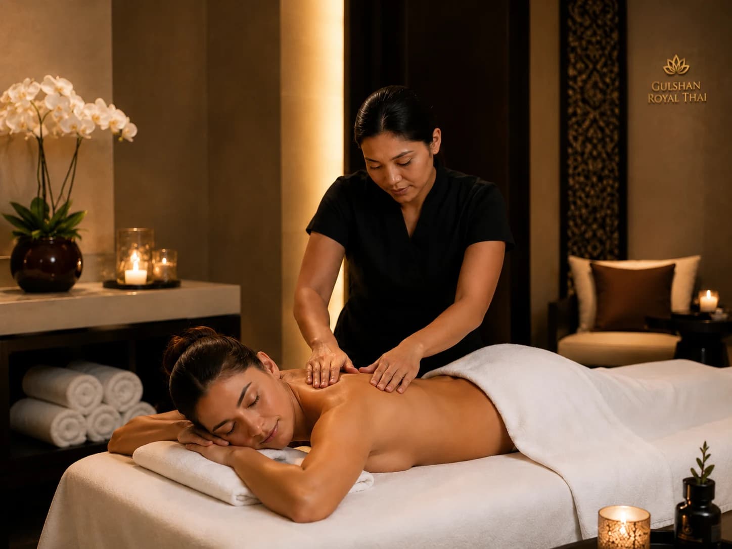 Premium body massage service in Gulshan Dhaka private spa room