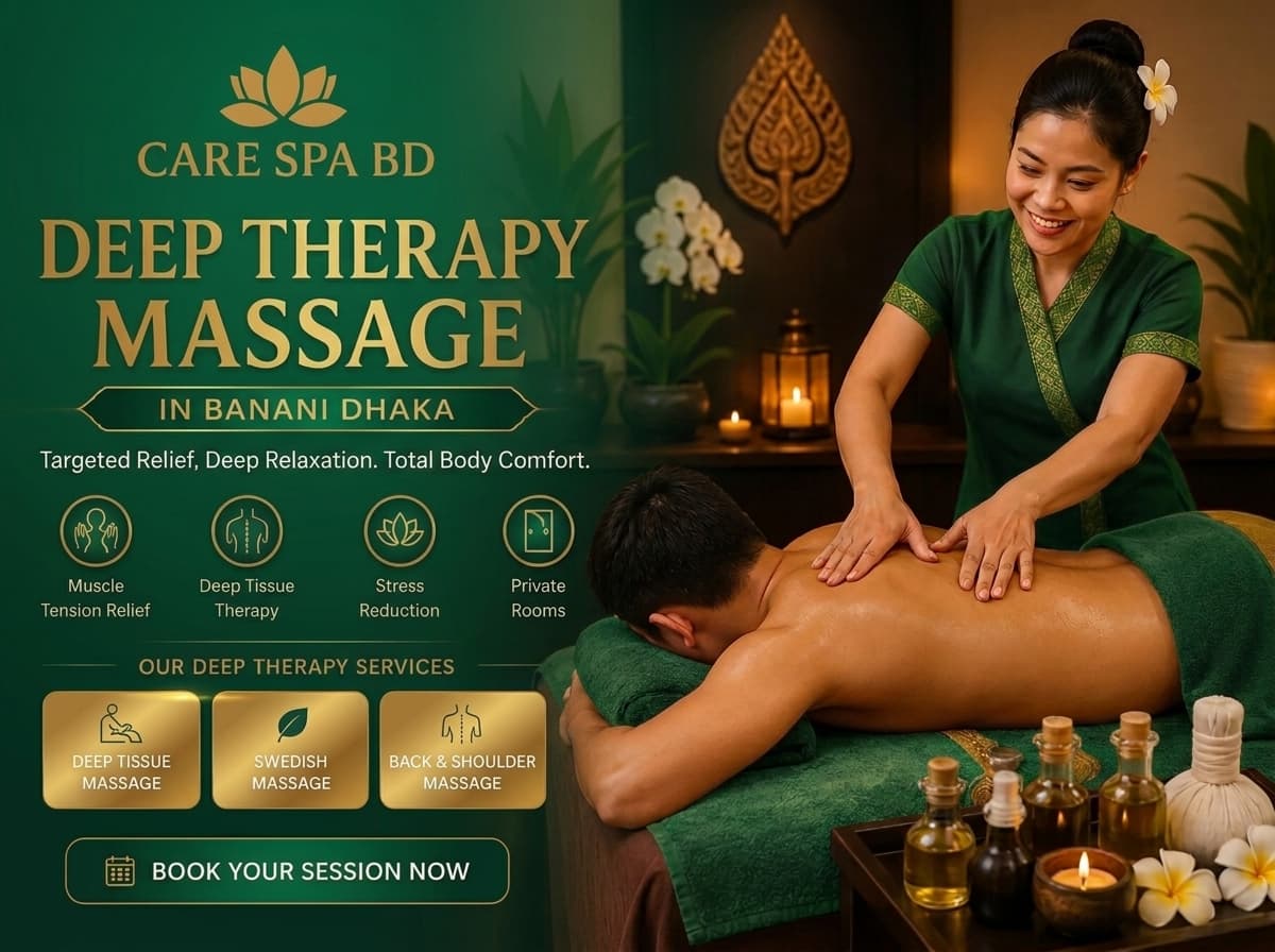 Deep Tissue Massage in Banani Dhaka private spa room at Care Spa BD