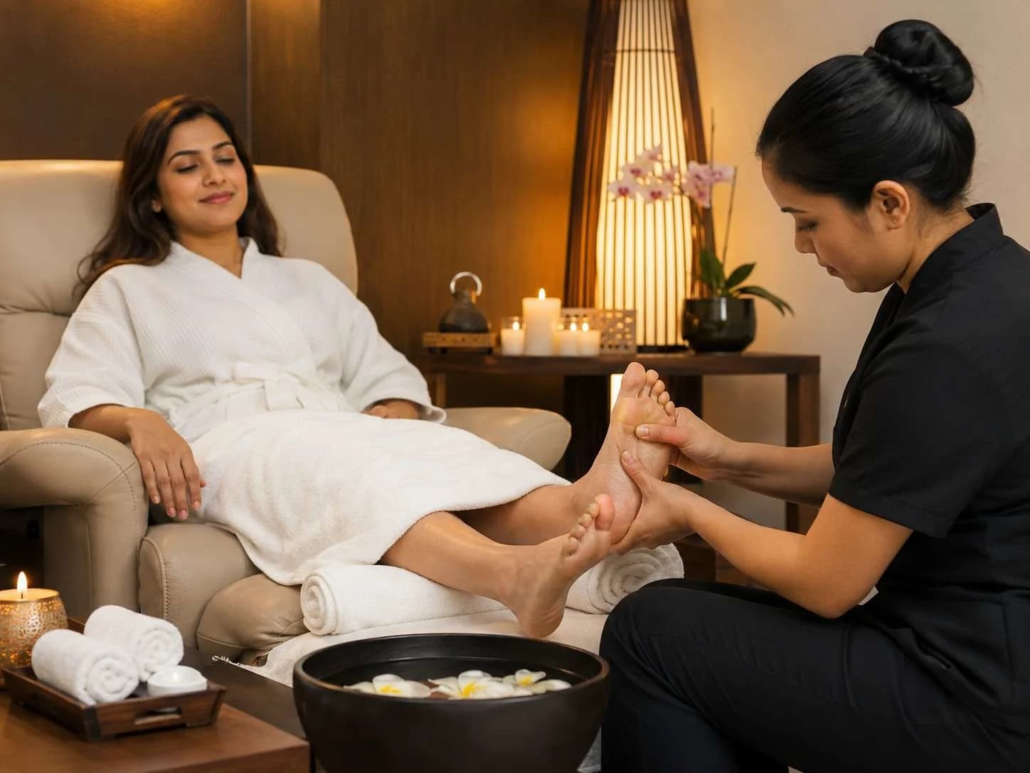 Foot Reflexology in Gulshan Dhaka private spa room at Gulshan Royal Thai Spa
