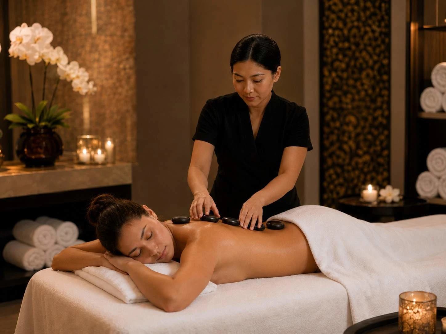 Hot stone massage in Gulshan Dhaka private spa room