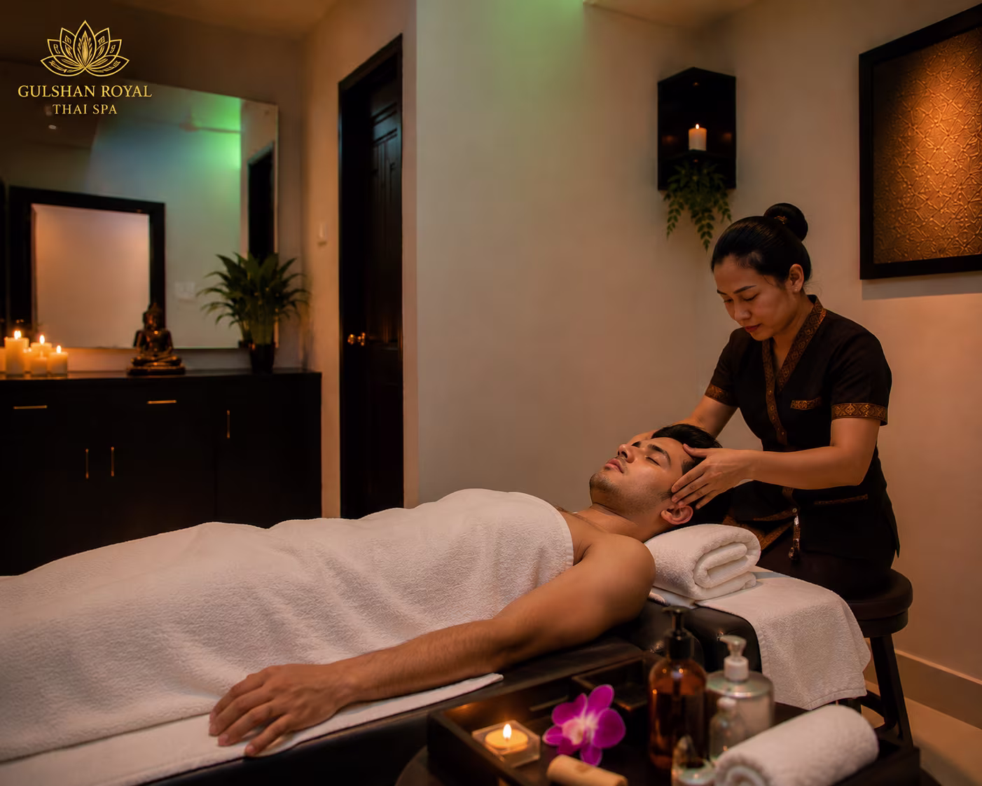 professional head massage at Gulshan Royal Thai Spa