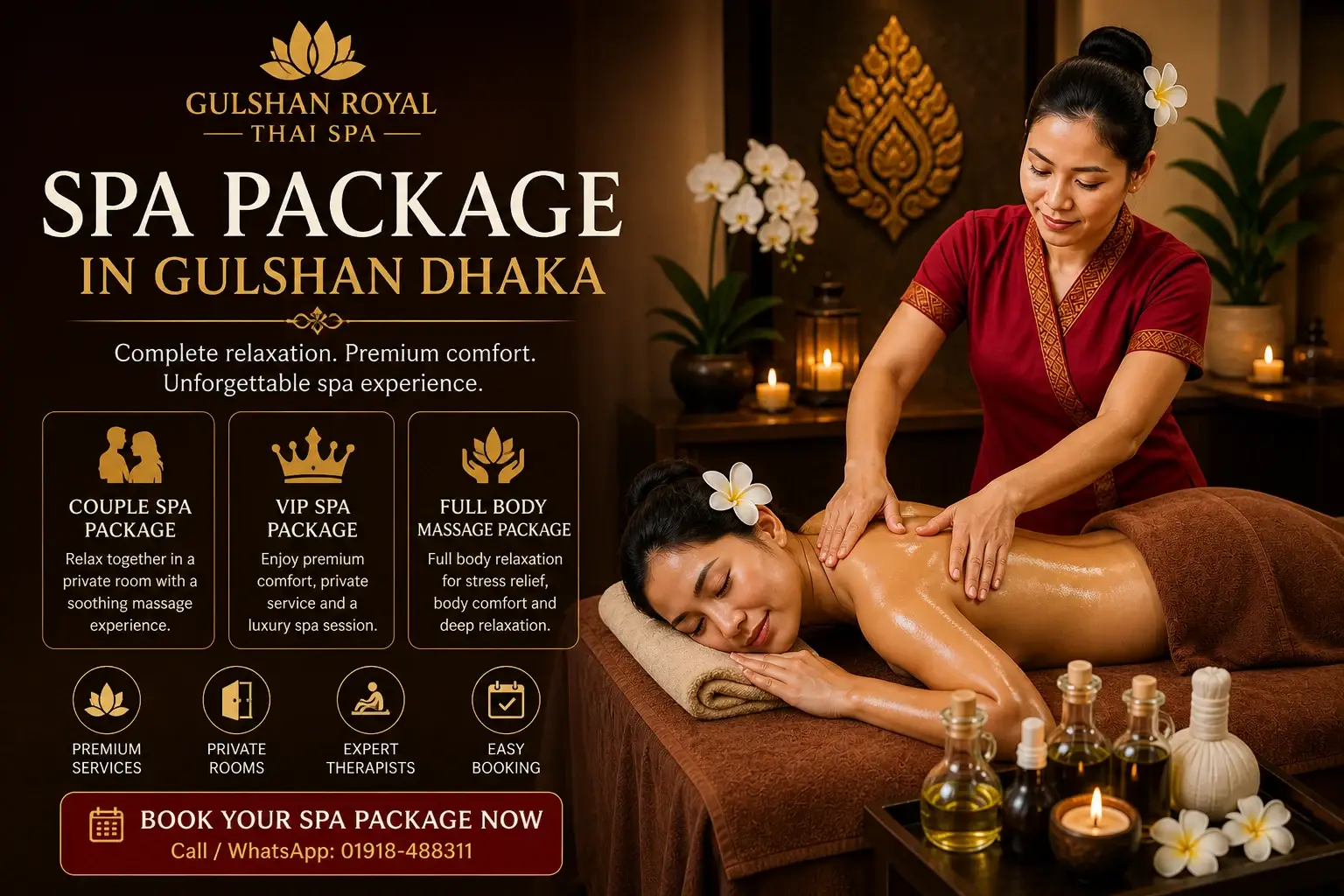Spa package services in Gulshan Dhaka private spa room