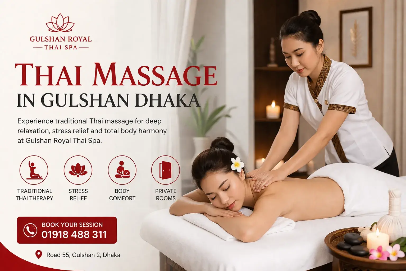 Thai massage services in Gulshan Dhaka private spa room